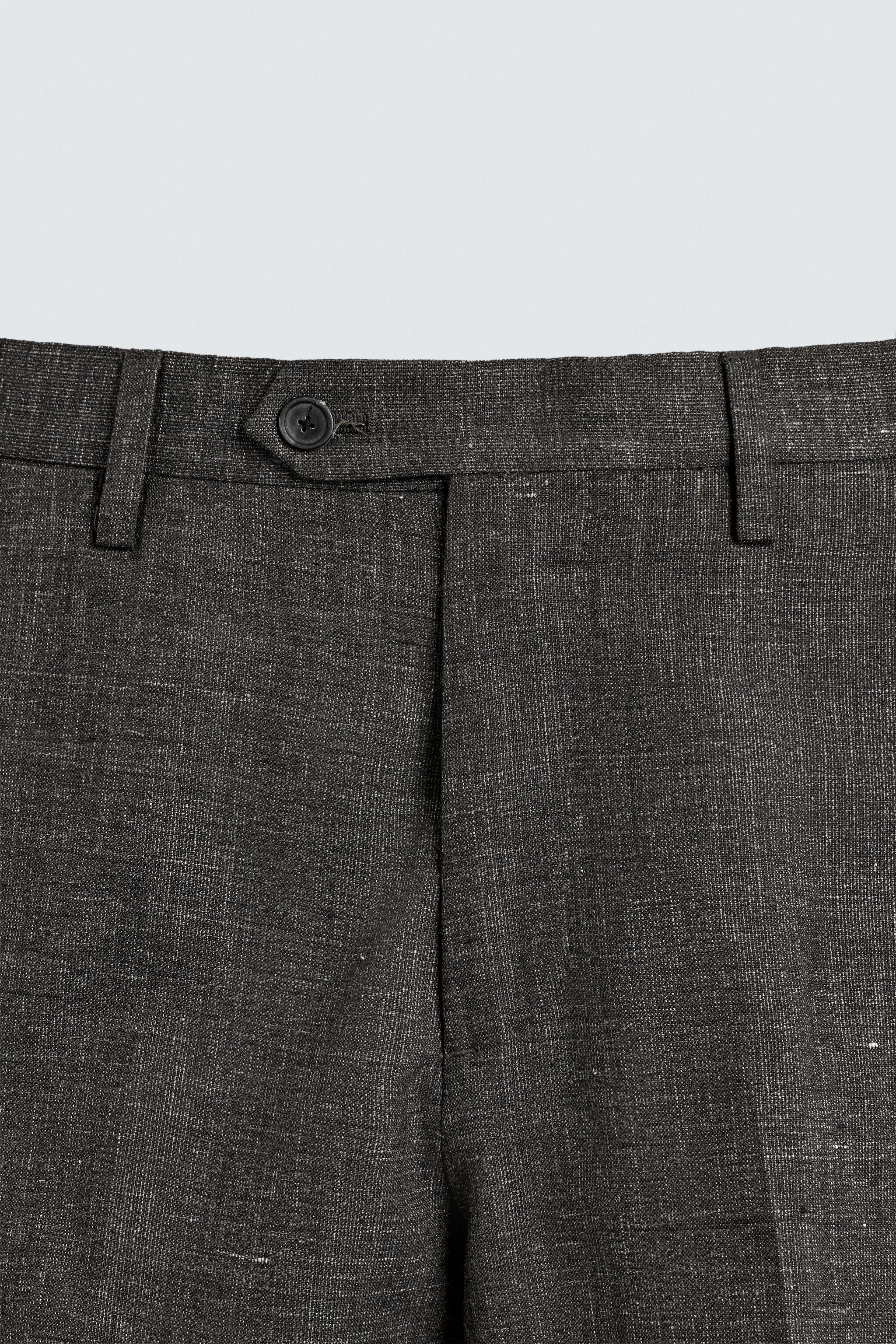 REGULAR FIT STRUCTURED SUIT PANTS